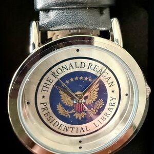 Ronald Reagan Presidential Library Silver and Black Watch